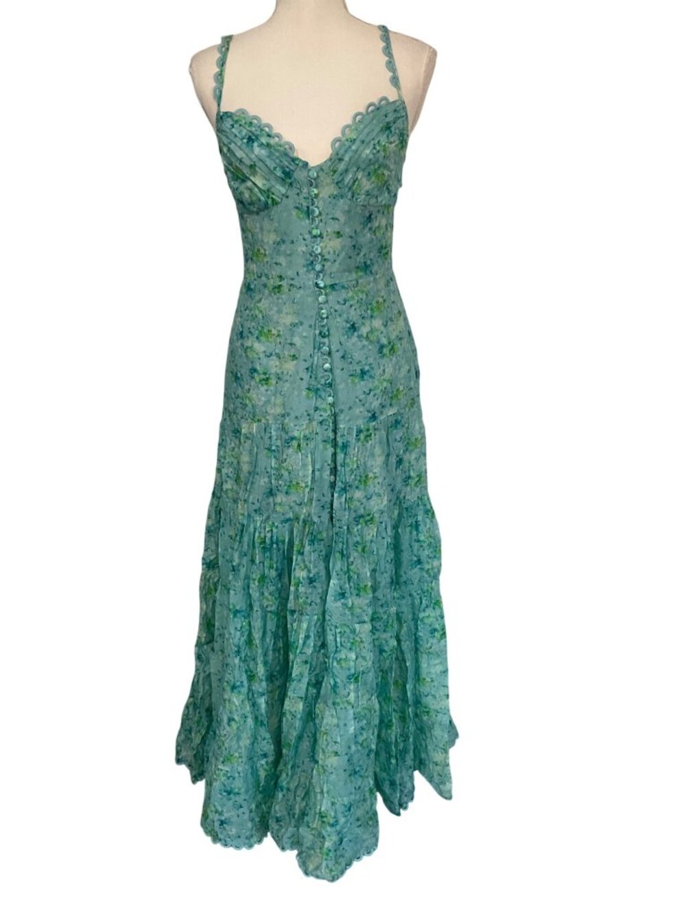 ASTR the Label Tazia Dress in Blue Floral Large New Womens Maxi Gown - Picture 4 of 11